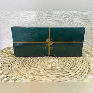 VTG Avon bisque porcelain christmas tree ornament trio in box 24k  gold accents